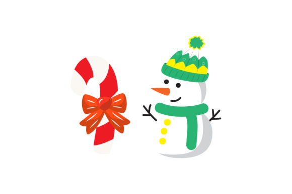 A Festive Snowman Candy Set for Illustrations & Graphics