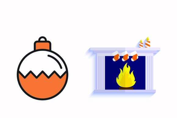 A Graphic Designer's Review of a Festive Fireplace Illustration