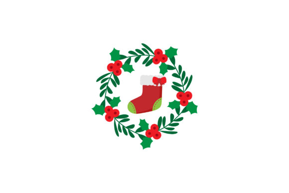 Christmas Circle Wreath with Socks: A Festive Graphic for Local Brands