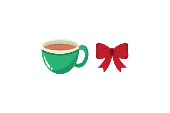 Christmas Drink and Ribbon Vector for Product Packaging