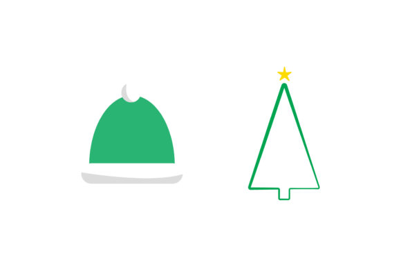 Hat Christmas Tree Christmas Set: A Versatile Graphics Kit