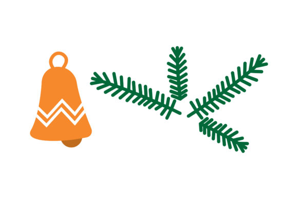 Leaf and Bell Christmas Set: A Versatile Graphics Choice