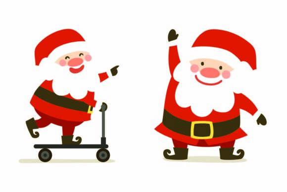Santa Joy Cartoon Illustration for Graphics and Illustrations